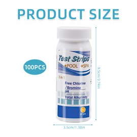 100 Pcs Strips For Tap, 3 In 1 Water Testing Kit, Ph Test Strips, Strip Testing Kits For Drinking Water for Rapid Determination Of Chlorine, Ph Chlorine Alkaline Bromine Hardness Test Strip