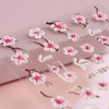 Summer Flower Nail Stickers - 5D Cherry Blossom & Plum