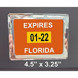 3D Lettering Florida Validation Decal Chrome Domed Frame for Boat Registration (4.5" x 3.25")