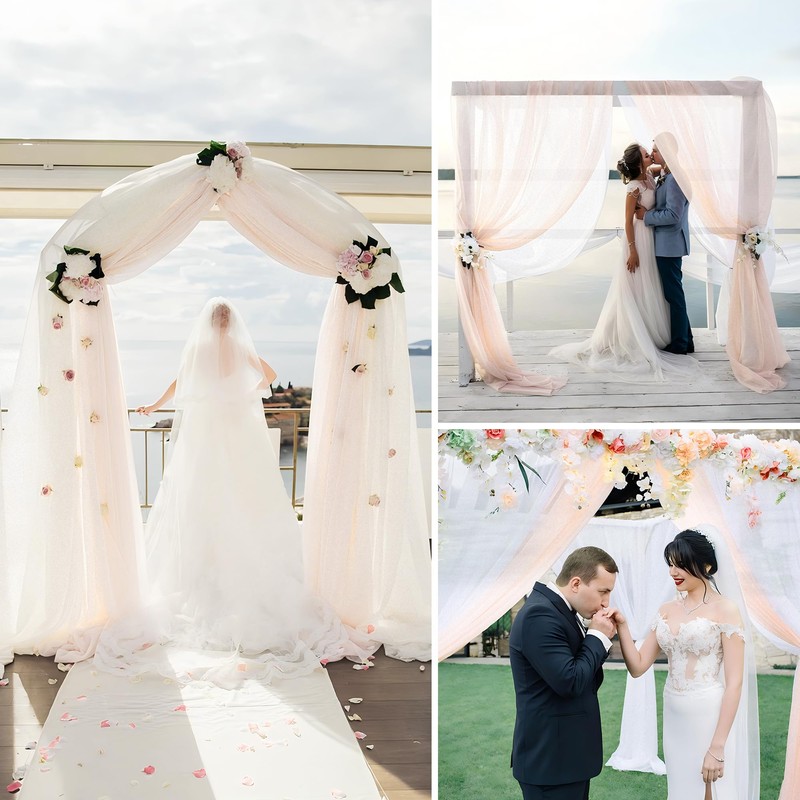 MEKOTRIN Wedding Arch Draping Fabric, 1 Panel 28" x20ft Chiffon