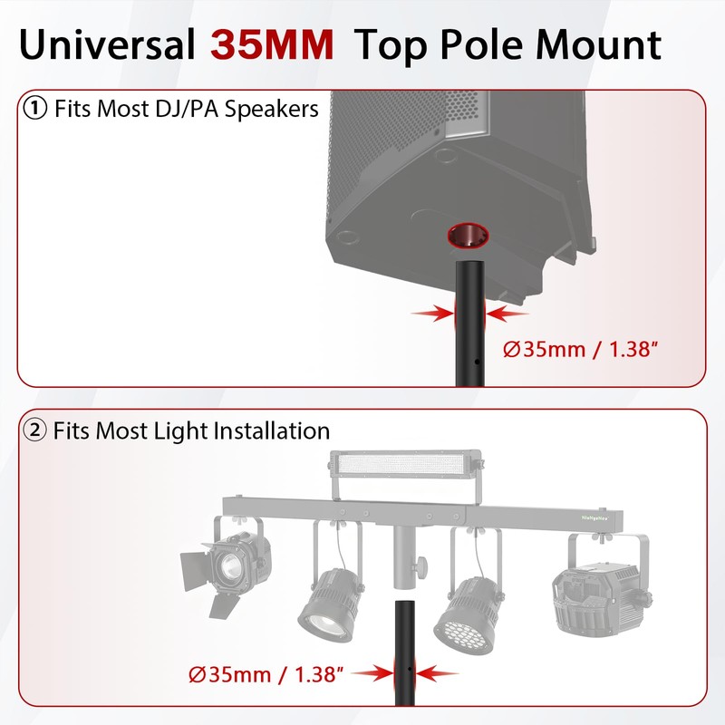 NiuNyuNeu Set of 2 Speaker Poles for Subwoofer 30"-48" Height