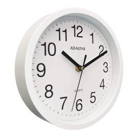 Adalene Small Wall Clocks Battery Operated 8 Inch for Living Room Décor, Modern Decorative Analog Wall Clock Non Ticking, Vintage White Wall Clock Silent, Small Wall Clock for Bathroom Kitchen Bedroom