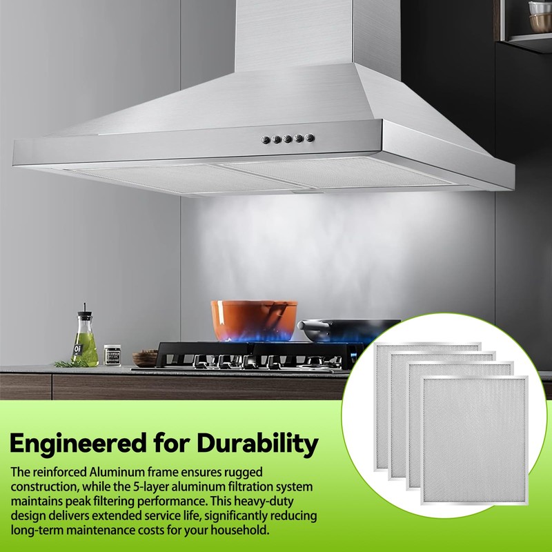 BPS1FA30 Universal Range Hood Filter Replacement 14.3"x11.7" - Aluminum Frame