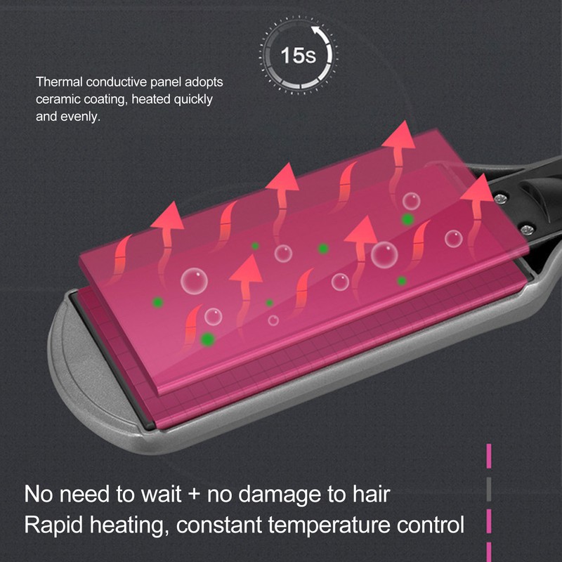 Professional Hair Straightening Ceramic Heating Plate Straightener LCD Display Hairdressing
