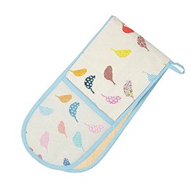 Dexam 16150261 Little Birds Double Oven Glove, Cotton, Multi-Colour, 86 x 18 x 4 cm
