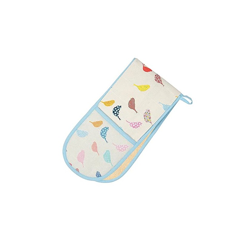 Dexam 16150261 Little Birds Double Oven Glove, Cotton, Multi-Colour, 86
