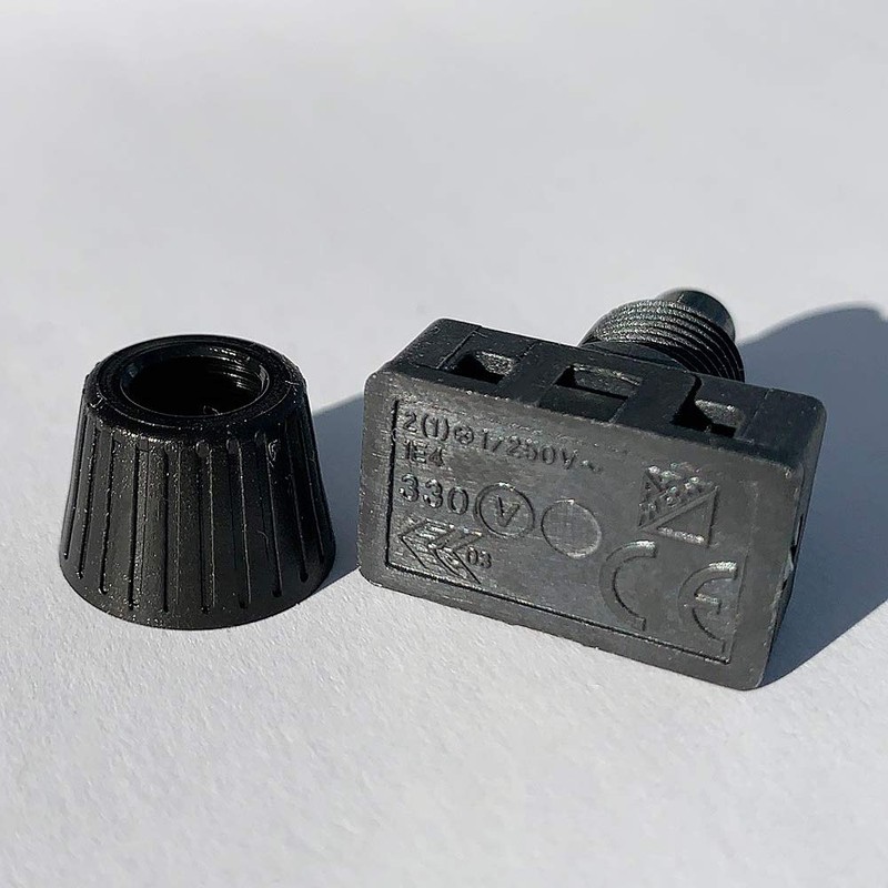 Built-in Pressure Switch 1-Pin 250V 2A Black with Screw Cap