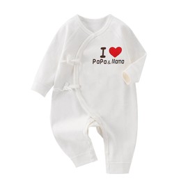 EQLEF Newborn Baby Clothes Baby Onesie for 0-3 Month, Cute I Love Papa and I Love Mama Cotton Unisex Baby Bodysuits Newborn Gift