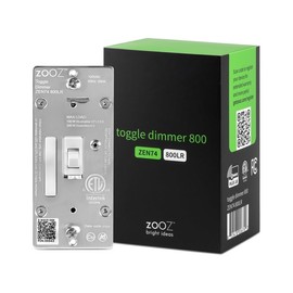 Zooz 800 Series Z-Wave Long Range Toggle Dimmer ZEN74, White | Direct 3-Way (No Add-On Switch Needed) | Z-Wave Hub Required