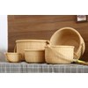 Teng Tian Classic Nantucket Round baskets with wood Knobs HandleWoven