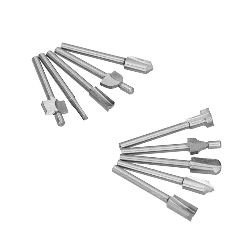 10Pcs Router Bit Set Large Capacity Chip Groove Nonstick Knives