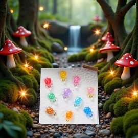 100 Pcs Mini Resin Glow in The Dark Turtles, Mini Resin Animals Night Glow, Miniature Things Figurines to Hide, Tiny Turtles for DIY Fairy Garden Decoration Dollhouse Micro Landscaping