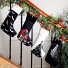 Realspring 4 Pcs Christmas Stockings Black and White Christmas Stockings