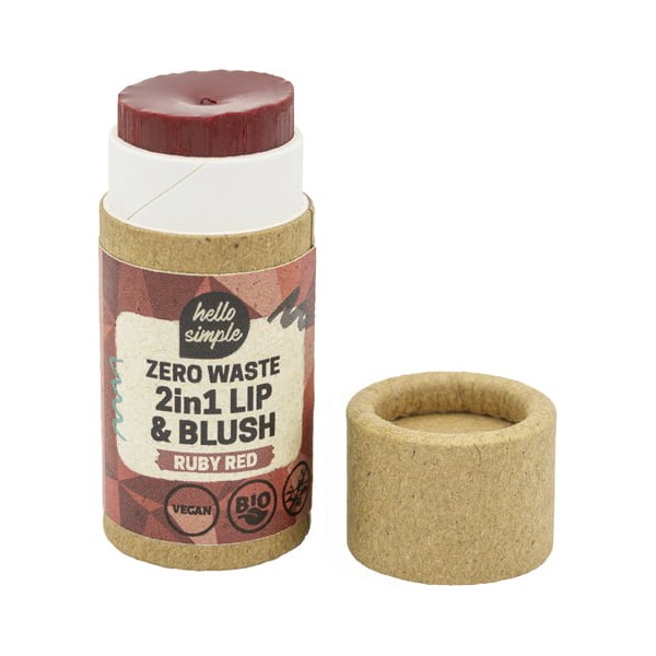 hello simple Zero Waste 2-in-1 Lip Balm & Blush -