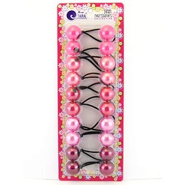 Tara Twinbead Bubble Ponytail Elastics - Pearl Pinks - 10 Pcs.