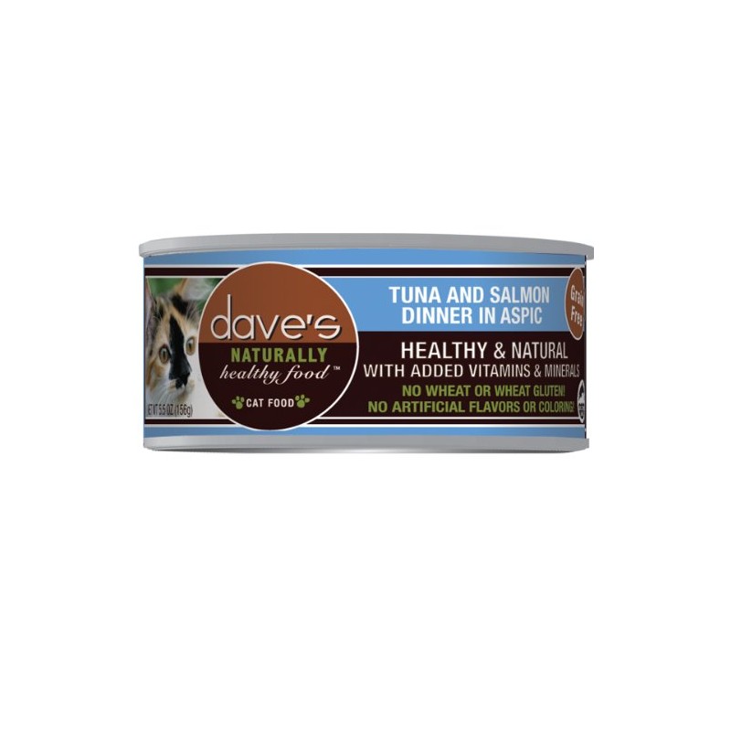 Dave's Naturally Healthy Tuna and Salmon in Aspic for Cats