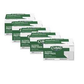 Almohadillas de preparación de alcohol Curad, 70% de alcohol, 1000 unidades (5 cajas 200 CT/EA)
