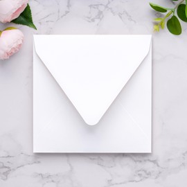 50 PCS/Pack Square Envelopes, Euro Flap White Envelopes