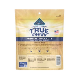 Blue Buffalo True Chews Premium Jerky Cuts Dog Treats, Made in The USA with Natural Ingredients, Chicken, 12-oz Bag