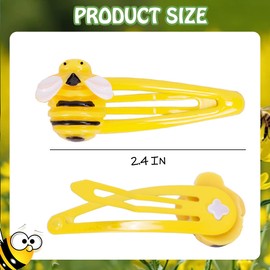 IKOLA 4 Pcs Snap Hair Clips, 2.4 Inch Cute Bees Hair Clips for Girls Water Drop Non Slip Hair Barrettes Fun Hair Accessories for Kids Teens, Toddlers