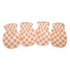 Orange Square - 4 Pairs Cotton Newborn Infant/Baby No Scratch