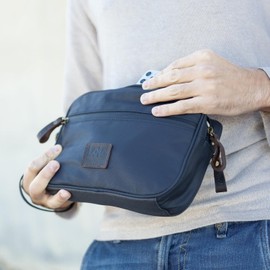 Lois - Men's Shoulder Bag - Modern Men's Handbags and Leather Wrist Bag Men - Stylish Men's Clutch Bag, navy blue, purse