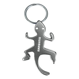 munkees Key Ring Lizard Bottle Opener Silver 34111, silver