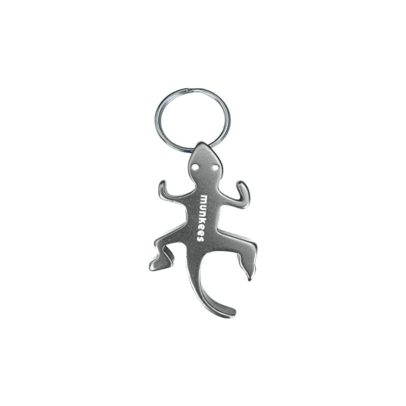 munkees Key Ring Lizard Bottle Opener Silver 34111, silver