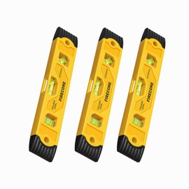 Firecore 3pcs Magnetic Torpedo Level, 9-Inch Shockproof Toolbox Level with 3 Bubble Spirit Level 45 90 180 Degree