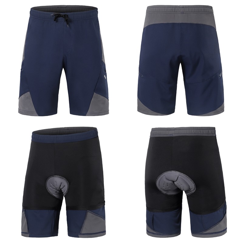2 In 1 Padded Bike Shorts with Pockets Men Breathable