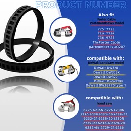 (8-PK) 45-69-0010 Blade Pulley Tires Replacement Compatible with Millwaukii Deep Cut Band Saw 6230 6232-6 6225 AO2807 6238N 2729-20 6238-20 Portaband Rubber Belt Wheel