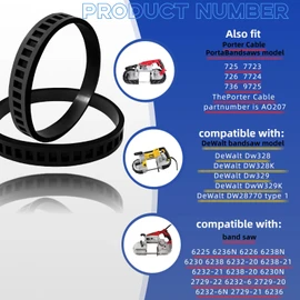 (8-PK) 45-69-0010 Blade Pulley Tires Replacement Compatible with Millwaukii Deep Cut Band Saw 6230 6232-6 6225 AO2807 6238N 2729-20 6238-20 Portaband Rubber Belt Wheel