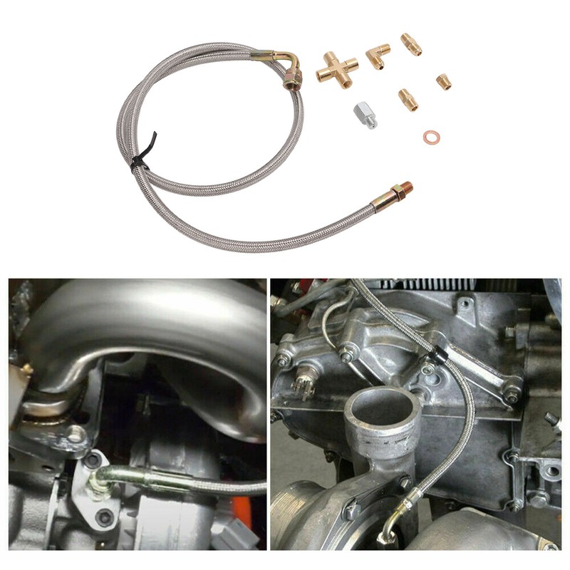 Turbo Oil Feed Line Kit 1/8PNT AN4 Fitting Oil Drain