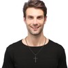 RWQIAN Men's Cross Necklace Silver/Gold/Black Stainless Steel Men's Necklace with