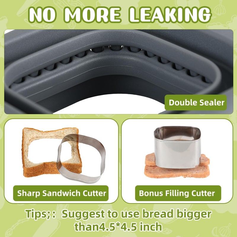 Sandwich Cutter and Sealer, Decruster Sandwich Maker for kids lunch