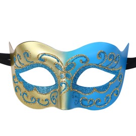 OIDEA Men's Venetian Mask Masquerade Ball: Blue Masquerade Mask Venetian Cosplay Fancy Dress Masquerade Ball Venice Carnival Theme Party Costume