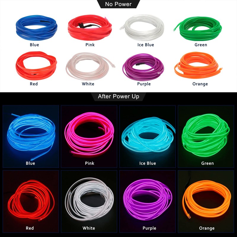 EL Wire Car LED Interior Strip Light USB Neon with