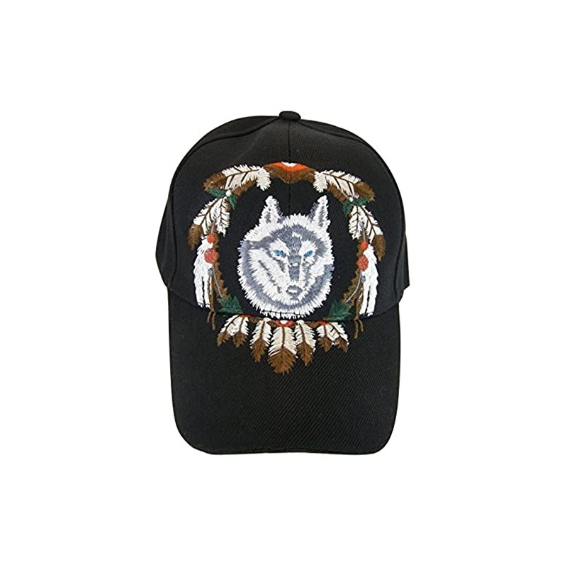 Native Pride Wolf Dreamcatcher Men's Adjustable Baseball Cap (S3-Black)