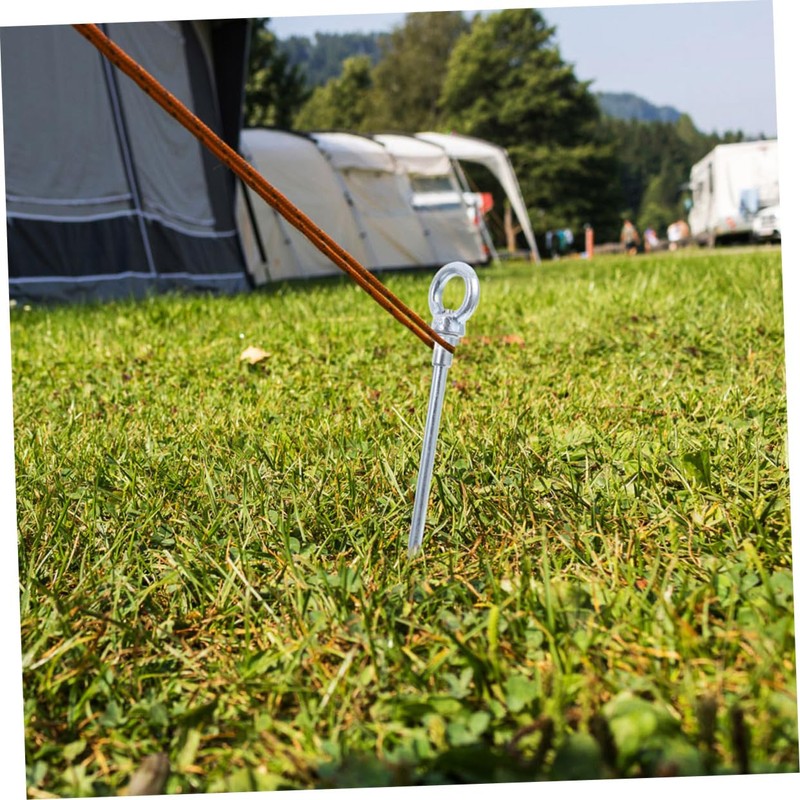 WHAMVOX 4 Pcs Galvanized Carbon Steel Ground Pegs for Camping