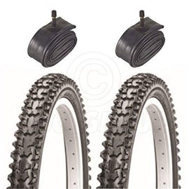 2 Bicycle Tyres Bike Tires - BMX / Mountain Bike - 20 x 2.125 - & Schrader Tube