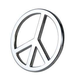 Peace Sign No War Symbol Metal 3D Emblem Badge Sticker with Pre-Adhesive for Car Motorcycle Spider ATV Cozy Coupe Fun Love
