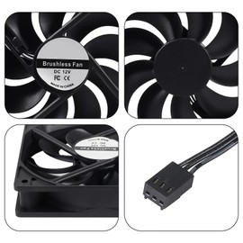 PWM PC Fan 120 mm PWM Case Fan CPU Fan 120 mm 120 x 120 x 25 mm 12 V Black Computer Case Fan Case Fan 3 Pin PWM Silent Computer Fan Pack of 2