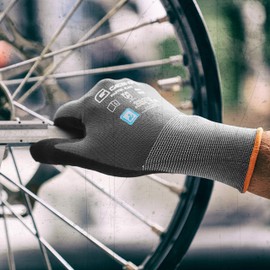 Gebol Master Flex Work Gloves for Universal Use Nitrile Gloves Dermatologically Tested for Men Size L (Size 9) Grey 1 Pair