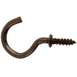 7/8 Inches Antique Brass Plated Ceiling Screw Hooks Bronze for Hanging 40PCS (Black)