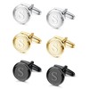 LOLIAS 3 Pairs Initial Cufflinks For Men Classic Mens CuffLinks