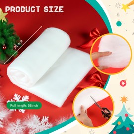 HunnmingRe Snow Blanket for Christmas Decor, Fake Artificial Snow Blanket Roll Miniature Xmas Village Accessories Thick Fluffy Faux Snows Backdrop Wonderland Decorations(58 Inch X 1 Yard)