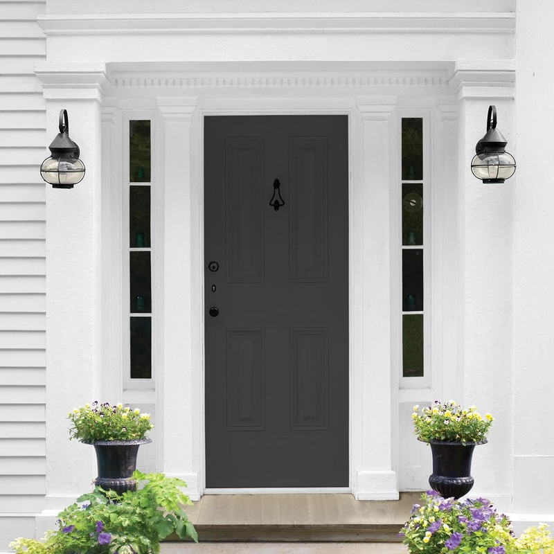 Glidden Total Exterior Paint & Primer All-in-One, Black Magic/Black, Semi-Gloss,