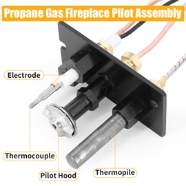 Dokili Propane & Natural Gas 3-Way 10002265 10002264 LP NG Fireplace Pilot Assembly Fit for Majestic Temco Vermont Castings Dutchwest Monessen HHT Stoves & Gas Logs Includes Free NG Nozzle