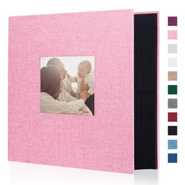 Artmag Fabric Photo Album 4x6 600 Large Capacity for Family Wedding Anniversary Linen Album Holds 600 Horizontal and Vertical Photos (600 Pockets, Pink)