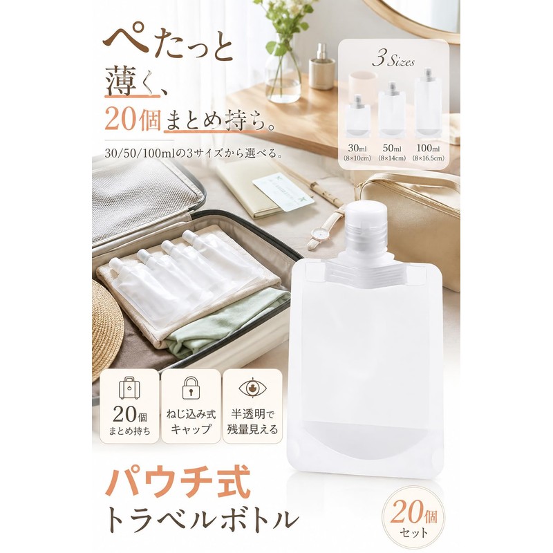 fogman Travel Bottle, Small Portion Bottle, Travel Use, Shampoo Pouch,